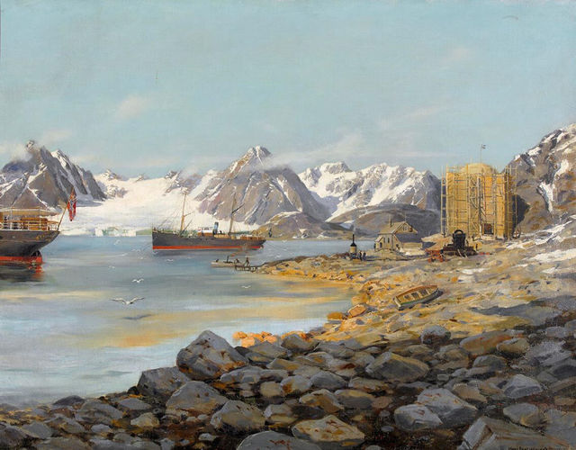 Das Basislager der legendären Expeditionvon Salomon A.auf Danskøya im Nordwesten Spitzbergens: